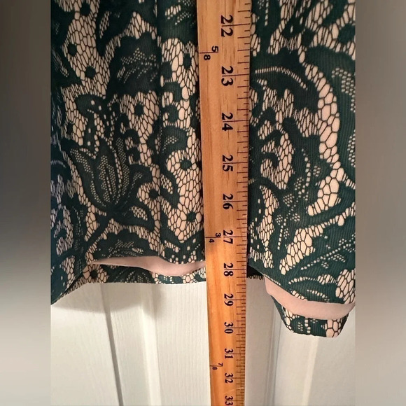 ZARA XS Green Lace Tulip Dress Sleeveless Backless Lined Fit Flare Sheath Boho - Picture 7 of 13